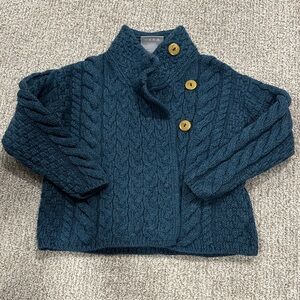 Aran Crafts Kids Cable Knit Sweater - Blue